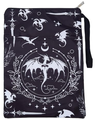 Hobbspring 1 Stück Romantasy Dark Academia Dragons Buchhülle 34cmx24cm Fantasy Roman Lesergeschenk Tier Taschenbuchschutz Mit Reißverschluss Und Vordertasche Für Buchliebhaber