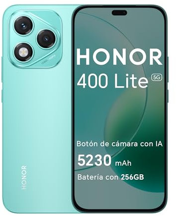 HONOR Lit 5G Smartphone de 4GB+128GB, Dual SIM NFC, 10.8MP con Botón con IA, 7'', Pantalla AMOLED Green