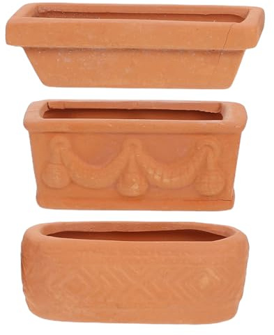 ibasenice - Macetas de terracota (3 piezas, para jardín, decoración suculenta, oficina, ventana, macetas, miniaturas