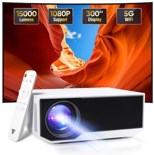 Vidéoprojecteur avec WiFi Bluetooth, mini vidéoprojecteur d'extérieur/domestique, Full HD Native 1080P, projecteur portable 4K home cinéma 18000 lumens,compatible avec iPhone/Android/HDMI/PS5/TV Stick