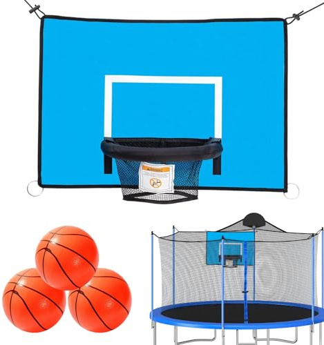 Basketballkorb für Trampolin, Basketballkorb für Trampolin mit Bällen im Lieferumfang enthalten – Sportzubehör, Garten und Familie, Spiele im Freien