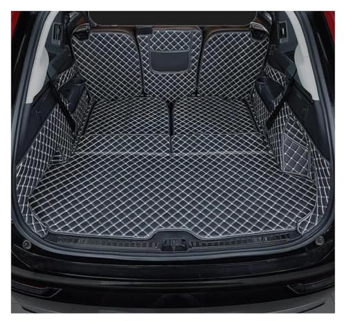För Volvo För XC90 Seven seats 2016-2022 Bilbagagematta Cargo Liner Matta Interiördelar Cover Bagagetråg bagageutrymme skyddsmatta(BLACK FULL COVER,With buttons)