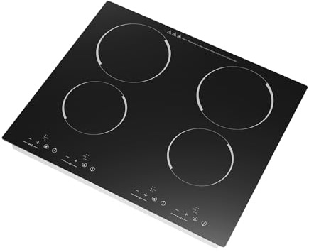 23.4 Inch Induction Cooktop 4 Burners, 110V 3000W Built-in Induction Stovetop Flat Glass Top Electric Stove Hob with Touch Control & Child Lock for Kitchens Snack Bars & Hotels