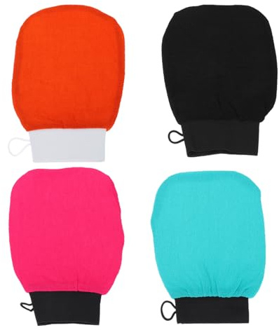 OUNONA 4pcs Bath Skin Cleaners Skin Scrubbers for Home Use Shower Mitt Household Shower Tool Random Color