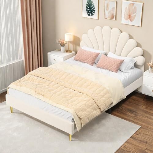 Poeahu Lit Coffre 90x200 avec Sommier LED et Ports USB Lits Simple Rembourré avec Tête de Lits avec Rangement, Lit 1 Place Adulte avec Sommier à Lattes, Cadre de lit 1 Personne (Beige, 140x200 cm)
