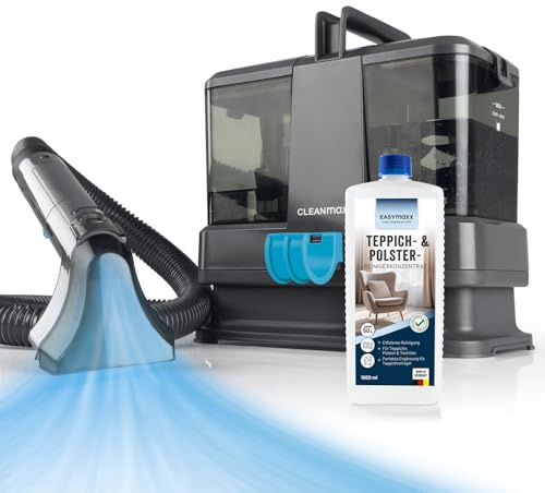 CLEANmaxx Kompakt Polsterreiniger Gerät 330W | kompakter Waschsauger mit 2 Düsen | für Sofa Auto Teppich Polster | inkl. Teppichshampoo für gründliche Reinigung