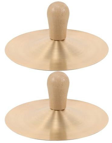Toddmomy Mini Platillos Platillos de Mano con Empuñadura de Madera Instrumento Musical para Fiestas y Clases de Danza