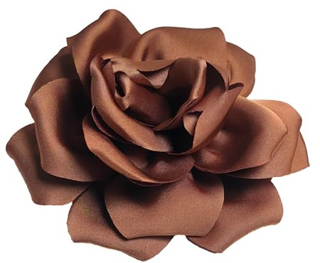 Baesics Blumen Brosche Rose Damen Kupfer - Ansteckblume Stoff Anstecknadel | Aus Satin in Seiden-Optik, weich und federleicht, im Vintage Stil. Für Kleid, Mantel, Haar, Hochzeit und als Geschenk