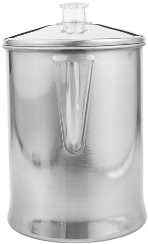 ANDRESLAD Cafetière de Camping Aluminium 1,8 L 7 Tasses avec Poignée Chauffe-eau Portable Multifonction pour Pique-niques Randonnée et Voyage en Plein Air