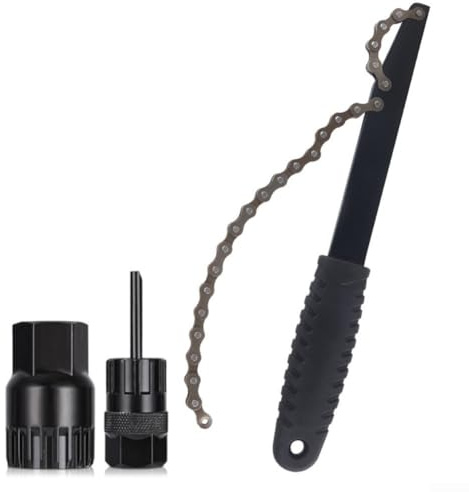 Kit de herramientas de reparación, juego profesional de extracción de manivela de pedalier con llave de anillo de bloqueo de casete de látigo de cadena para mantenimiento de ciclo de carretera (4