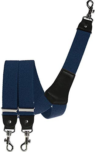 Harrys-Collection Herren Hosenträger 35mm Echtleder, schwarz, 120 cm | extra starker Halt, robuste Karabinerhaken aus Metall, Verbindungselemente aus Echtleder, individuell verstellbar