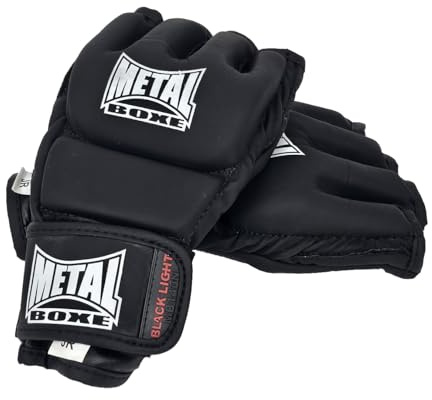 Metal Boxe Gants de Combat Libre Noir Senior