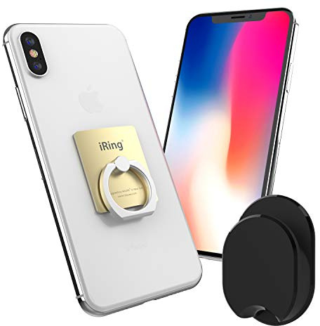 iRing Premium Style Ring, Smartphone-, Handy-Halterung, Haltegriff, Standfuß, Autohalterung, Selfie, für iPhone 6/6Plus/6S, Galaxy 5/S6/Note, Sony Xperia Z5, LG G4/Nexus 5 X, Huawei G8/P8, HTC One A9/M9/Desire