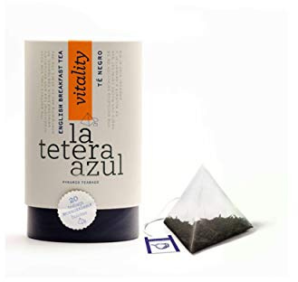 LA TETERA AZUL Té Negro English Breakfast Premium. Infusión Estimulante. Bote De 20 Pirámides.