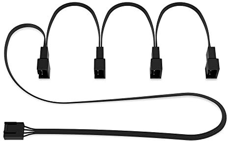 ARCTIC Cavo splitter per ventola PWM a 4 pin, cavo di prolunga PST per 4 ventole per case, ventole per PC, cavo splitter PWM, connettore multiventola, splitter per ventole, cavo di prolunga, splitter