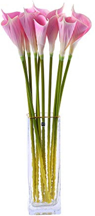 cn-Knight Künstliche Calla-Lilien, 66 cm langer Stiel, Arum-Lilie, für Heimdekoration, Tafelaufsätze, Hochzeit, Brautstrauß (hellviolett), 10 Stück