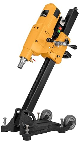 WABROTECH® Carotteuse 3950 W sur Support de Carottage Inclinable avec Rouleaux de Transport - Carotteusee Diamant 580 Tr/min - Carotteuse Ø 12–255 mm avec Disjoncteur PRCD pour Forage à Sec et à Eau