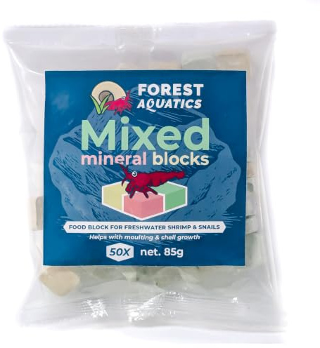 Forest Aquatics 50 mangimi minerali di calcio per gamberetti, lumache, plettri, granchi, neriti, ramshorns