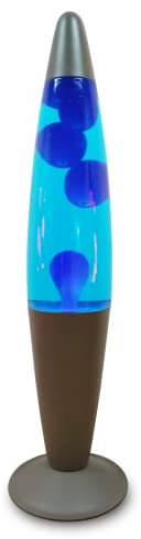 Trendi®16 Inches Tall/Aluminium Base/Soothing Motion/Lamp for/Relaxation/Room Decoration/Cable 1.6m (Blue Wax/Light Blue Liquid)