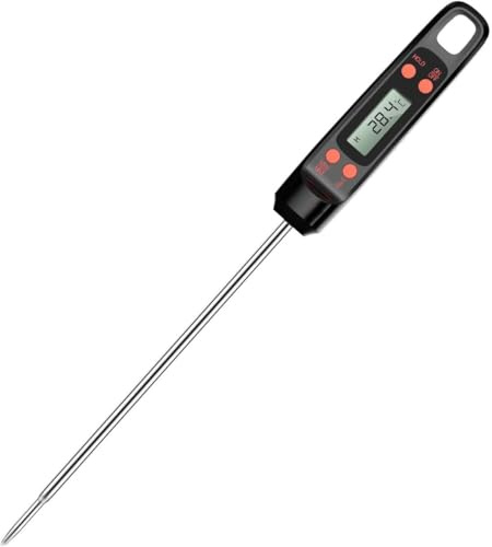 Inspired Essentials Meat Thermometer, Digital Food Thermometer, Backlight LCD Screen, Long Probe & Auto On/Off, Perfect for Kitchen Cooking, BBQ, Water, Meat, Milk etc