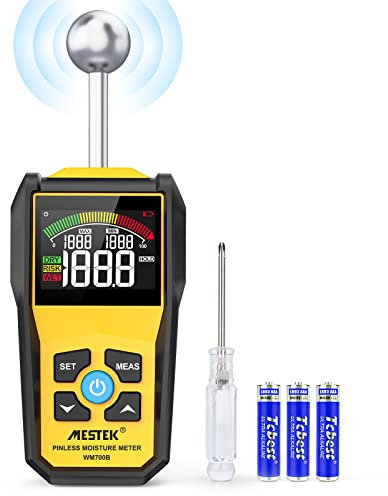 Feuchtigkeitsmessgerät MESTEK Feuchtigkeitsmesser Feuchtemessgerät Profi mit Farb-LCD Akustischem Alarm für Wand Holz Mauerwerk Putz Baustoffe Boden Baufeuchte Wohnung Wohnwagen 20-40mm Analysetiefe