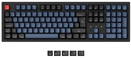 Keychron K10 Pro Wireless Teclado Mecánico Personalizado, Tamaño Completo QMK/Via Macros Programable, RGB Backlight Hot-swappable Keychron K Pro Red Switch, 4000mAh Batería para Mac&Win (ES Layout)
