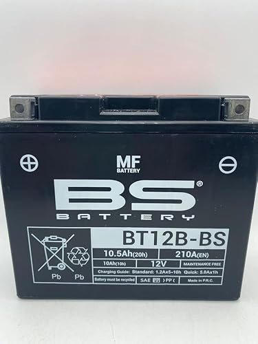 Batteria moto BS BT12B - BS (YT12B) 10 Ah 12 V - Fornita pronta all'uso - Dimensioni: 15 x 6,9 x 13 cm per DUCATI GT Europe 1000 2007-
