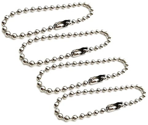 TEHAUX 200 Piezas Llavero Etiqueta Llaveros Cuentas De Metal De Acero Cadena De Joyería Eslabón De La Cadena De Metal Conector De Cuentas Llavero De Bolas Cadena Colgante Esférico