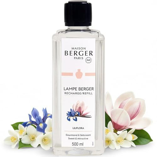 MAISON BERGER Lampe Berger Nachfüllung Liliflora, 500 ml | Nachfüllung Liliflora 500 ml für Lampe Berger Katalyse-Duftlampe, ca. 80 h Duft, hilft Gerüche zu neutralisieren