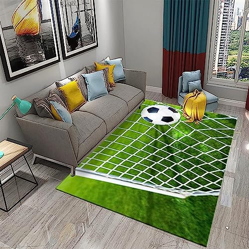 Tapis De Salon 3D Filet De Foot Tapis Imprimé Tapis En Polyester Antidérapant Facile À Nettoyer Salle De Jeux Bureau Couloir Chambre Lobby Cuisine Salle De Bains Chambre D'Enfant Tapis De Pailla -3Z7P