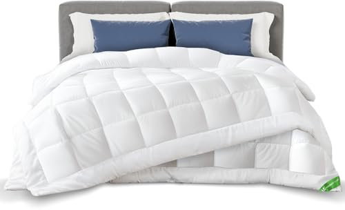 vounot® Couette 4 Saisons 220x240 cm 3 en 1-200g/m²+ 300g/m²= 500g/m² Couette Hiver en Microfibre Couverture Douce avec Rembourrage Moelleux Certifiée Oeko-Tex Blanc