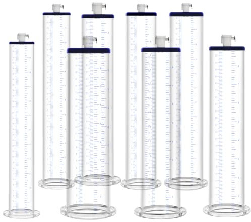 LZYLWC Penispumpenzubehör mit lasergeätzten Abmessungen – Zubehör-Upgrade-Ersatz, Penispumpenzylinder aus Acryl Penis Vakuumpumpe für Penisvergrößerung Penis Erektion(A/9 * 1.75inch)