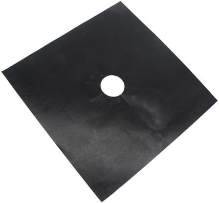 Beatifufu Lot de 5 Tapis de Protection Noirs Antiadhésifs pour Plaques de Cuisson à Gaz Universels, Feuilles Réutilisables Trou Central, Protège-brûleurs Adaptés aux Fours et Cuisinières,