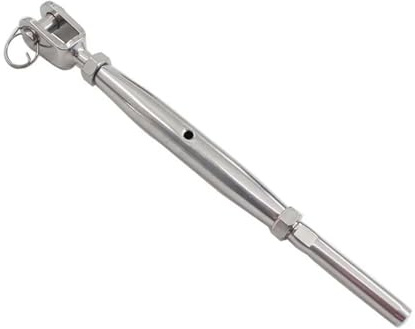 Water sports 1PCS 316 Stainless Jaw Swage Closed Turnbuckle Fasteners Wire Rope Swage Terminal Ends Sailing accessories(M6X3)