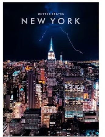 Klassisches amerikanisches Stadtsymbol von New York Leinwanddruck Poster Architektur Tourismus Stadt Wandbilder Heimdekoration 50x70cm (ungerahmt)