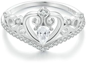S925 Sterling Silber Kronenring, Kronenform Modering, 925 Sterling Silber RingPrinzessin Tiara Kronenring, Verlobungsring, Knöchelringe, Stapelbarer Ring