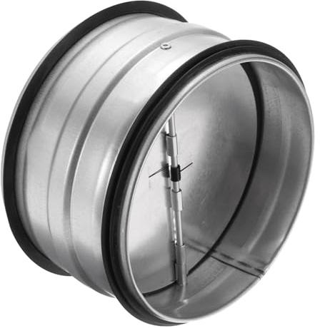 YOKIVE 5-inch HVAC Backdraft Damper, One-Way Airflow Duct Draft Stopper with Spring-Loaded Folding Blades Inline Fan Vent, Great for Range Hoods Air Ventilation System (Silver Tone)