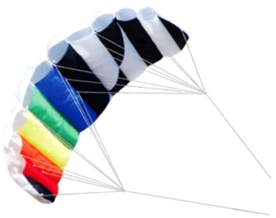 kowaku Dual Line Stunt Kite Rainbow Entry Level Soft Large Easy to Fly Sport Kite 1.4M for Park Kiting Outdoor Kitesurfing Training