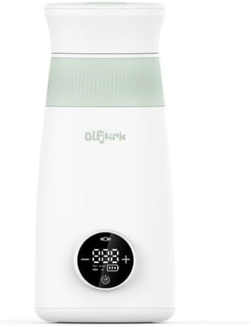 Olfjurk Tragbarer Flaschenwärmer unterwegs für Baby, Wireless tragbare Babyflaschenwärmer, Wärmer und automatischer Mixer von Neugeborenenflaschen für Muttermilch oder grüne Formel