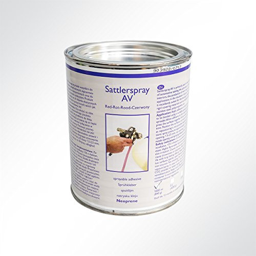 Planenscout Saba Sattlerspray AV Kontaktkleber für Leder, Textilien, Himmelstoff, Edelstahl Spritz-Kleber 1000ml