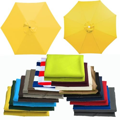 Housse de Rechange pour Parasol de Terrasse Toile de Rechange pour Parasol de Terrasse/Plage/Jardin/Piscine (Jaune 8 Baleines : 350 cm/11,5 Pi)
