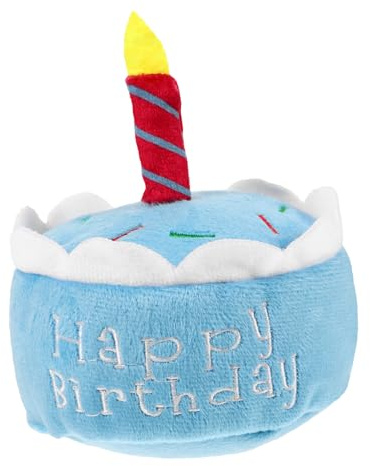 HOMOBABE Hund Geburtstag Kuchen Spielzeug Plüsch Squeaky Spielzeug Für Hunde Geburtstagsgeschenk Für Haustiere Interaktive Und Lustige Hundespielzeuge Kuchenform Sicher