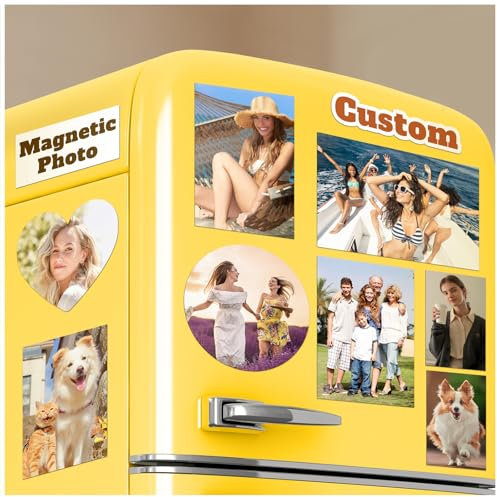 Personalisierte Magnetische Bilderrahmen für den Kühlschrank, LucBuy Individuelle Kühlschrankmagnete mit Aufklebern, Einzigartige Fotodrucke für Spind, Zuhause, Büro und Küche, Originelle Souvenirs
