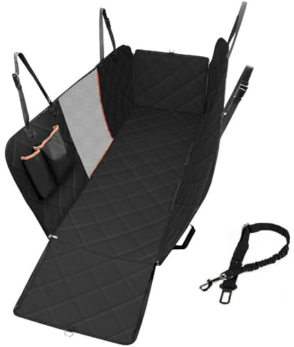 KPIRXO Hundedecke Auto Rückbank für BMW M3 E30 E36 E46 E92 E93, Hundesitzbank-Schutz Für Rücksitz Auto - Wasserdicht & rutschfest Einfach Reinigen, 134 X 118cm Schwarz