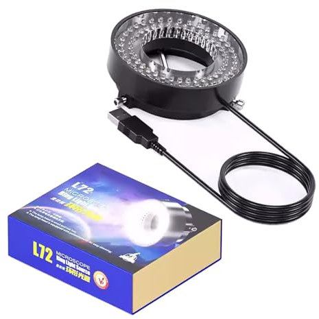 Qsvbeeqj Adjustable 144 72 64 LED Rings Light Illuminators For Stereos Microscope USB Powereds For Industrial And Scientific Use Stereos Microscope Rings Light