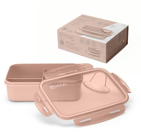 Nuvita 4431 Lunch Box 1500ml – 3 Scomparti Fissi, Coperchio Ermetico, Adatto a Microonde e Lavastoviglie – Ideale per Pappa, Snack o Pranzo – Senza BPA – 6+ Mesi - English Rose