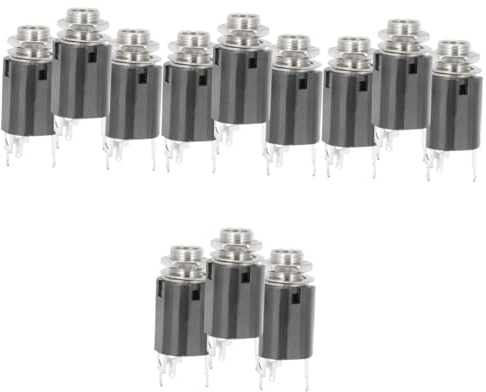 DIYEAH 12 Stck. Klinkenbuchse Stereo Panel Einbaubuchse Weiblich für Fußschalter Patchkabel Gitarren Effektgerät Zubehör Langlebig Geräuscharm