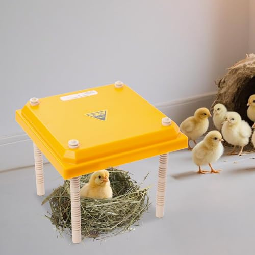 Wärmeplatte für Küken, Höhenverstellbare Heizplatte für 15 Küken, Wärmelampe für Hühner, Enten, Wachteln und Geflügelaufzucht, 25×25 cm