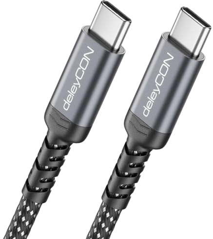 deleyCON 1m Cavo di Ricarica USB-C 240W, Ricarica Rapida PD 3.1 USB-C a C per iPhone 17 16 15 Pro Max Air Galaxy A16 A56 S25 S24 S23 Pixel iPad Pro MacBook AirPods Tablet Switch PS5