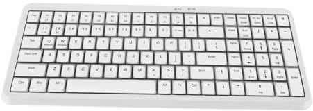 Tosuny Clavier sans Fil 2,4 G, Clavier Bluetooth 105 Touches avec pavé Numérique, Touches de Commutation Silencieuses, de Raccourci Multimédia, Compact pour PC Portable (White)